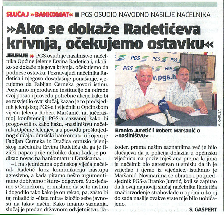 PGS Jelenje osudio Radetićevo nasilje nad sumještanom